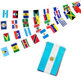 1 Pack Latin America 33 Countries Flag, 50 Feet Latino International Small Mini Banner Flag for Patriotic Events, Sports, Bars Decorations, Decorations Supplies (1)