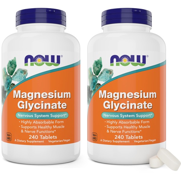 NOW Foods Now Foods Magnesium Glycinate, 240 Tablets (Pack of