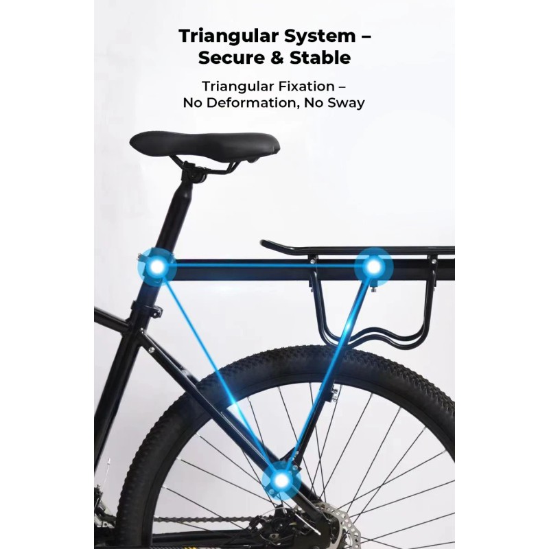 Universal Adjustable Aluminum Alloy Bike Rear Rack Heavy Duty 220lb