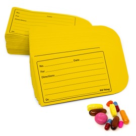 Peel and Seal Printed Pill Envelopes, 3.5" x 2.5", Easy-to-Fill Design, Secure Resealable Closure, Fits Various Medication Sizes (Yellow, 200 Pack)