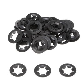sourcing map 60pcs Internal Tooth Washers M10 Push on Retaining Clips Washers, 65Mn Steel Push Nuts