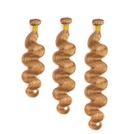 Human Hair Bundles 16 18 20 Inch Body Wave 3 Bundles Deals Human Hair Extensions Quick Weave Bundles（27#）