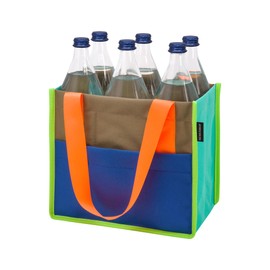REMEMBER Ocean Bottle Bag for 6 Bottles 27 x 24 x 18 cm with Carry Strap