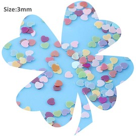 100g Iridescent Heart Shaped Confetti Glitter Sequins Flat PVC Star Mini Paillettes for Scrapbook Embellishment Cardmaking Jewelry Making Nail Manicure Wedding Birthday Party Decorartions (Pink)