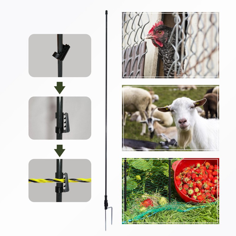 66 Inches High Fiberglass Step-in Electric Fence Portable Posts with