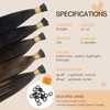 DOORES I Tip Hair Extensions Human Hair, Balayage Natural Black