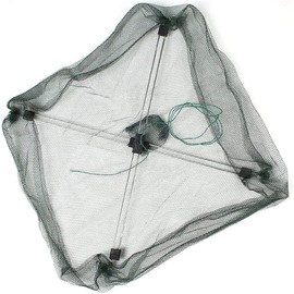 EatingBiting Folded Fishing Net Small Fish Shrimp Minnow Crab Baits Cast Mesh Cage Trap 23.6" Protable Harbour Pond Prawn Crab Baits Cast Mesh Trap Nets for Keeping Fishes Minnows Lobsters