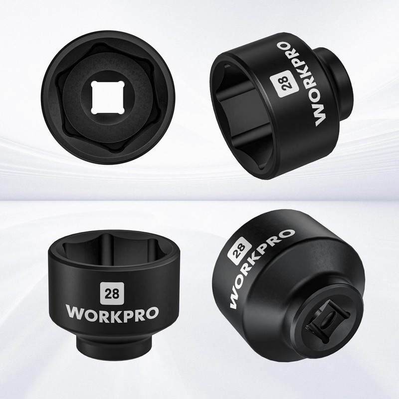 WORKPRO 28mm Oil Filter Socket Wrench, Oil Filter Removal Tool,