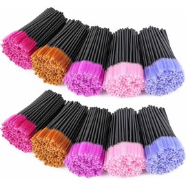 Tbestmax 1000 Varitas de Mascara Desechables Cepillos de Pestañas Spoolies para La Extensión de Pestañas Del Ojo de La Ceja Multicolor