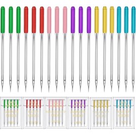 YICBOR 30PCS 6 Sizes Universal Sewing Machine Needles Regular Point Flat Shank Needle Compatible with Singer, Brother,Janome and Other Brands HAX1 65/9, 75/11, 90/14, 100/16, 110/18,120/20