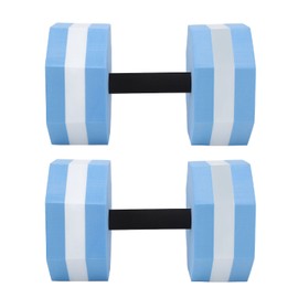 2Pcs High Density EVA Foam Dumbbell Set Aquatic Exercise Dumbbells for Men Women Indoor Swimming Pools Aerobic Fitness Rehabilitation Training Diamond Shaped Blue White Blue