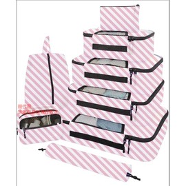 Veken 8 Set Packing Cubes for Suitcases, Travel Essentials for Carry on, Luggage Organizer Bags Set for Travel Accessories in 4 Sizes(Extra Large, Large, Medium, Small), Pink