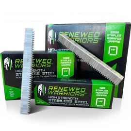 T50 Staples Three/Eighths (0.375) Crown Staples Stainless Steel; (3/8" in Leg & Crown); Stainless Steel Staple 3/8 - (500 Count Pack)