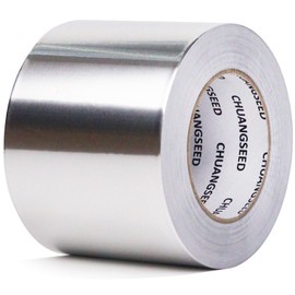 CHUANGSEED Aluminium Tape Professional High Temperature Aluminium Foil Tape Silver 80 Micron 100mm x 50m Thermal Insulation Repair Pipe Fixing