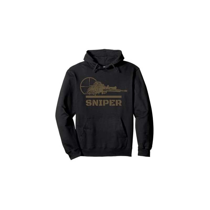 Sniper Ghillie Suit and Reticle Military T-Shirt Pullover Hoodie