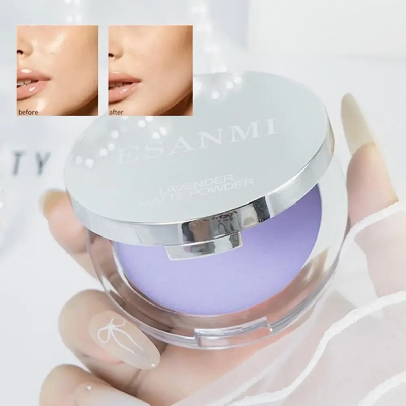 Esanmi, Polvo Fijador De Lavanda, Aceite De Maquillaje Natur