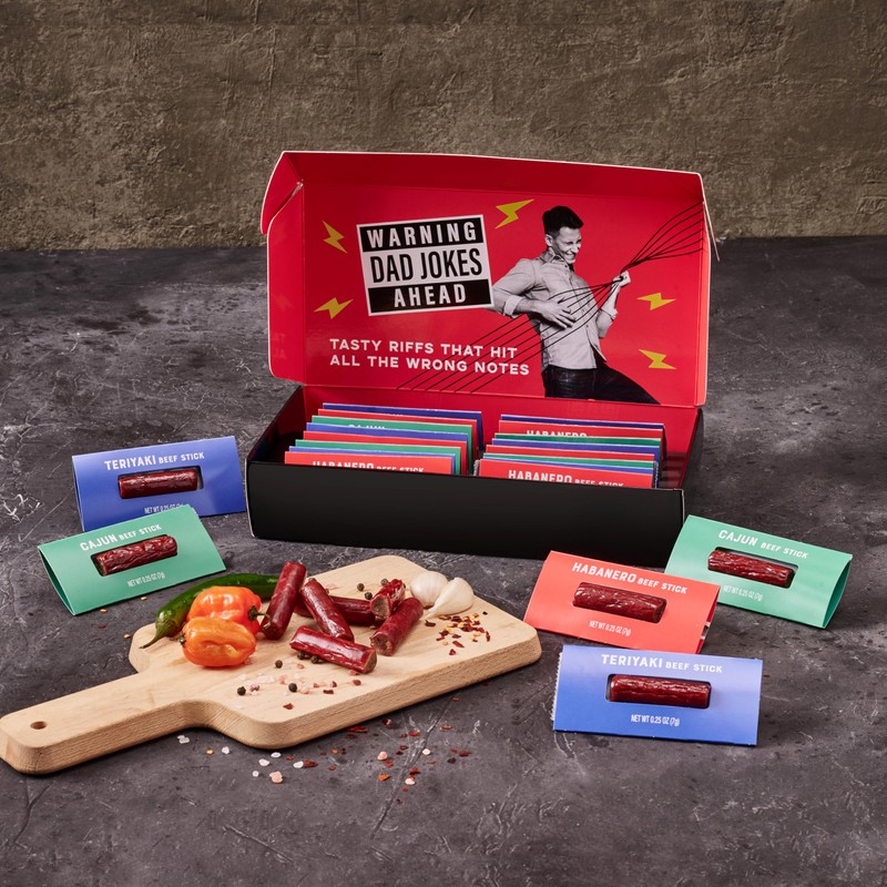 Man Crates, Beef Jerky Gift Box for Men, Includes 3