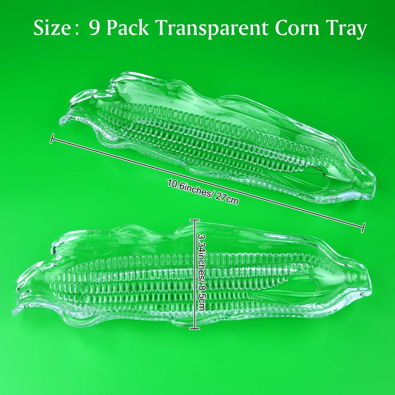 9 Pcs Corn Trays with 20 Pcs Corn Holders on