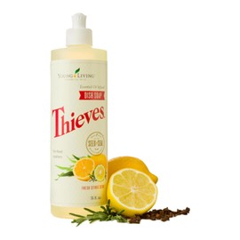 Young Living Thieves Dish Soap | 16 oz | Plant Based Dishwashing Liquid | Formulated with Lemon, Premium Essential Oils, and Water | Gentle on Hands | Ideal for Cleaning Dishes | 1 Pack
