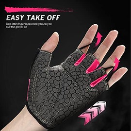 Guantes de ciclismo para hombre y mujer, con almohadilla antideslizante que absorbe los golpes, peso ligero, ajuste agradable, guantes de bicicleta...