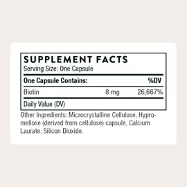 THORNE - Biotin - Vitamin B7 Supplement for Healthy Hair, Nails, Skin & Metabolism* - 60 Capsules
