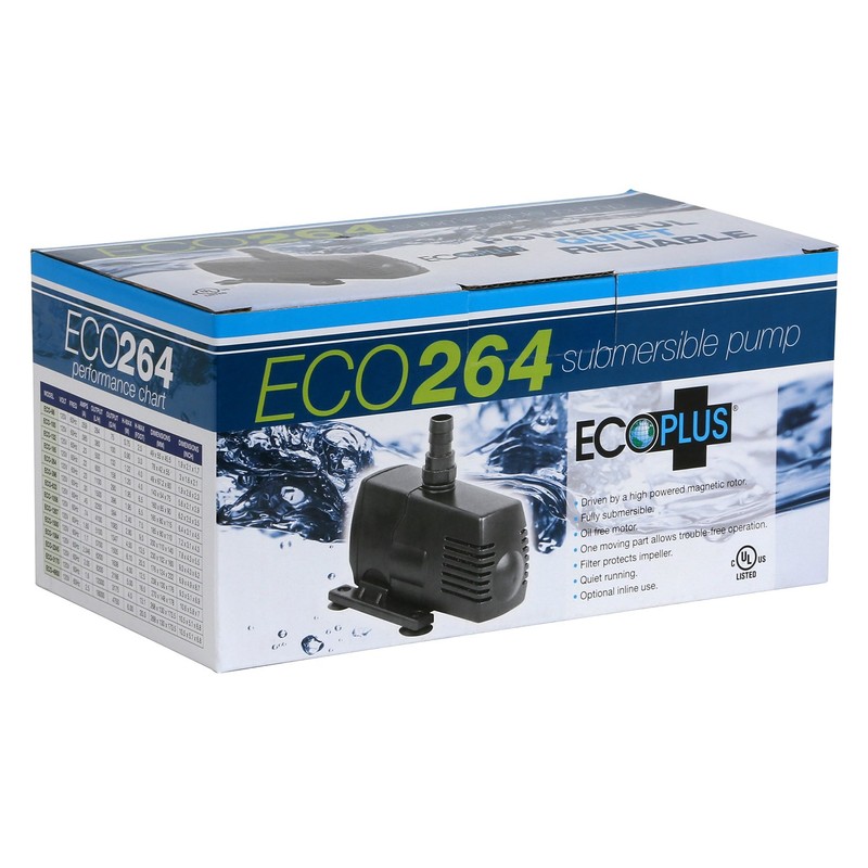 EcoPlus 290 GPH (1098 LPH, 17W) Submersible Water Pump w/