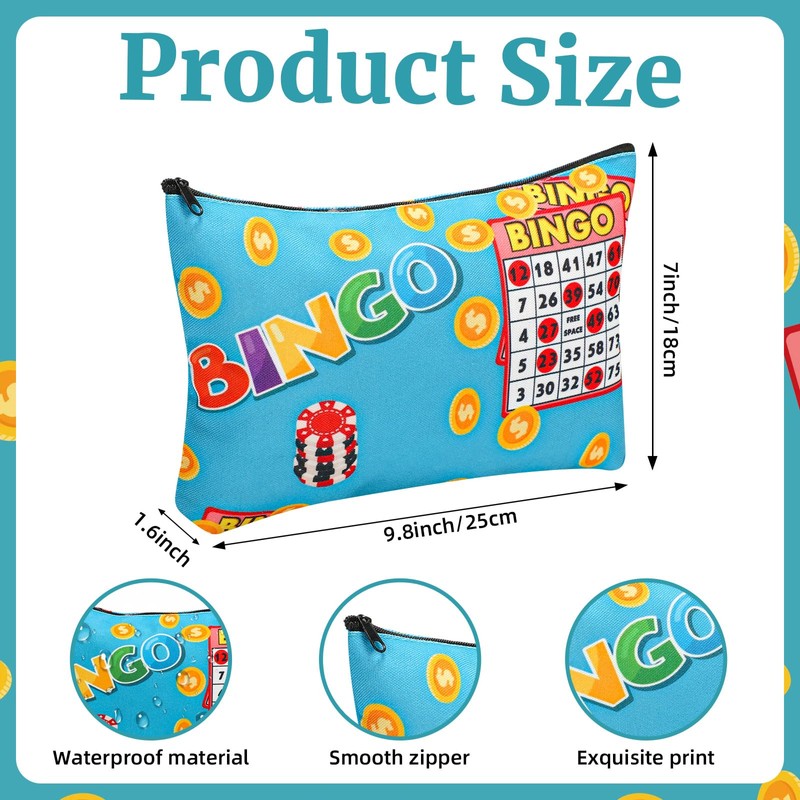 Shinylin 6 Pcs Bingo Cosmetic Bag Gifts for Women,Pattern Styles