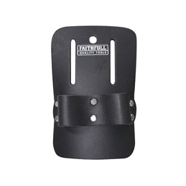 Faithfull Black Leather Double Loop Scaffold Spanner Holder for Tool Belt