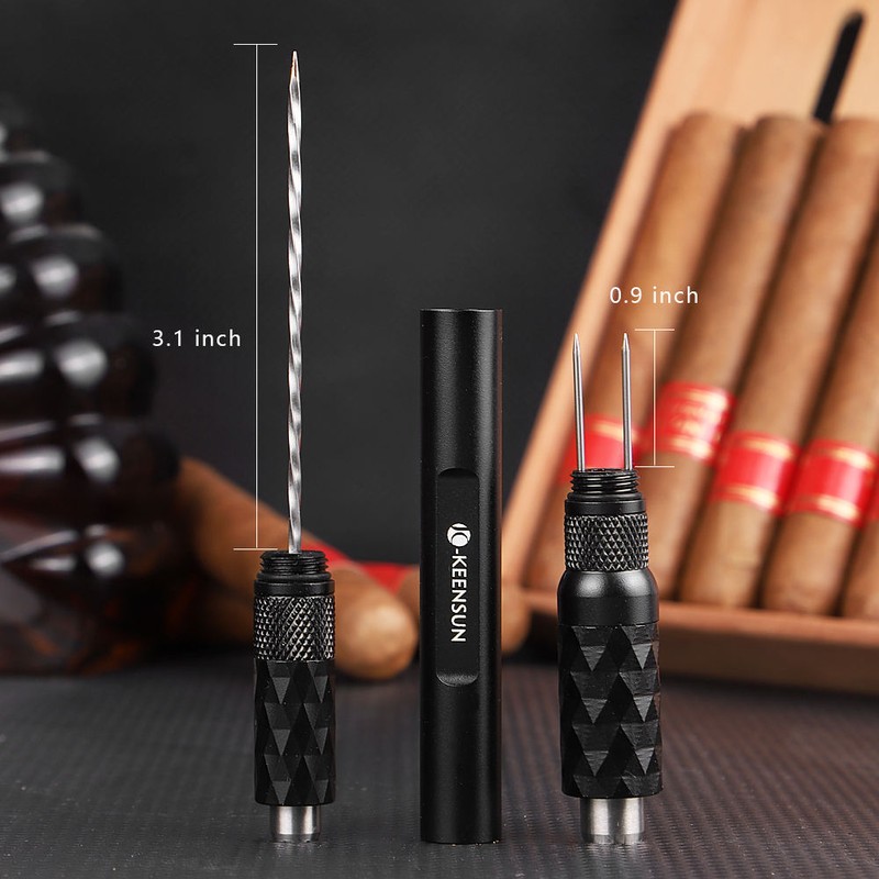 KEENSUN 2-in-1 Cigar Draw Enhancer & 9mm Punch Cutter |