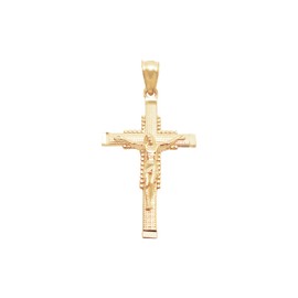 STUNU Gold Cross Necklace Pendant Gold Crucifix 10K Yellow Gold