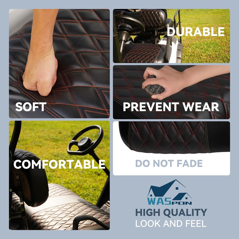 SHUNCHENXIANG 4PCS Golf Cart Diamond Seat Covers for EZGO TXT