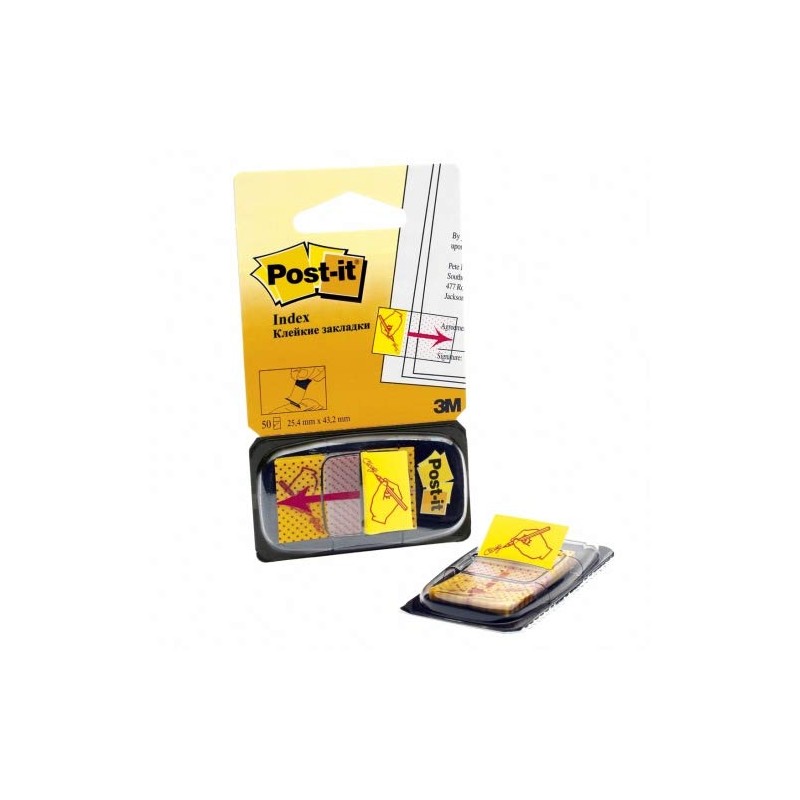 Post-it Message Flags, "Sign Here", 50/Dispenser, 1 Dispenser/Pack, 1 in