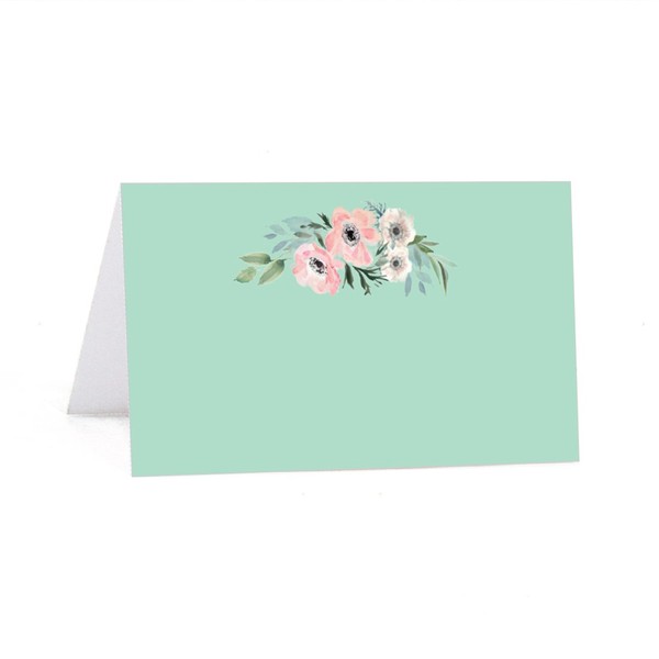 Andaz Press Peach Mint Green Floral Garden Party Wedding Collection, Printable Table Tent Place Cards, 20-Pack
