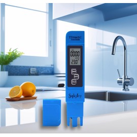 SqkjIvy 4 in 1 TDS Meter - TDS EC & Temperature(°C,°F) Meter,Accurate & Reliable Digital Water Testing Kits for Drinking Water, Tap, Well, Swimming Pool,Hydroponics, Aquarium(Blue)