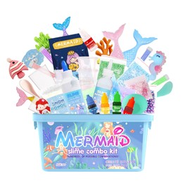 AGOGOFIRST Mermaid Slime Kit for Girls, DIY Shimmer & Glitter Slime Making Kit for Kids Ages 8-12 – Perfect Summer Gift