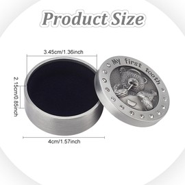 FINGERINSPIRE Silver Tooth Holder Alloy Engraved My First Tooth Box Antique Silver Baby Teeth Fairy Containter Souvenir Holder Tooth Saver Teeth Fairy Keepsake Box Teeth Storage Box for Kids