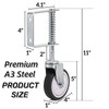 Goaste 2 Pack Spring Loaded Gate Casters, 4 Inch Heavy