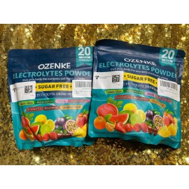 OZENKE 2-Pack OZENKE Electrolyte Powder Packets 40 Sugar Free Hydration Sticks 7 Flavor