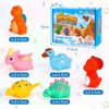 Jiosdo Bath Toy, 6 Pieces Dinosaur Bath Toy with Light
