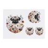4 x 'Pug with Flowers' Temporary Tattoos - Water Resistant,