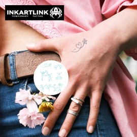 INKARTLINK:GO,No water needed,Semi-permanent tattoos,adult,fake tattoos,2 Sheets medium size,Waterproof,Realistic,Lasts 2 weeks，Gift,Party,Pool,Selfie(Dancing Floral Fun)