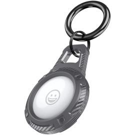 For Apple AirTags Case for Apple Air Tag Tracker Silicone Key Ring Protective Cover Gray