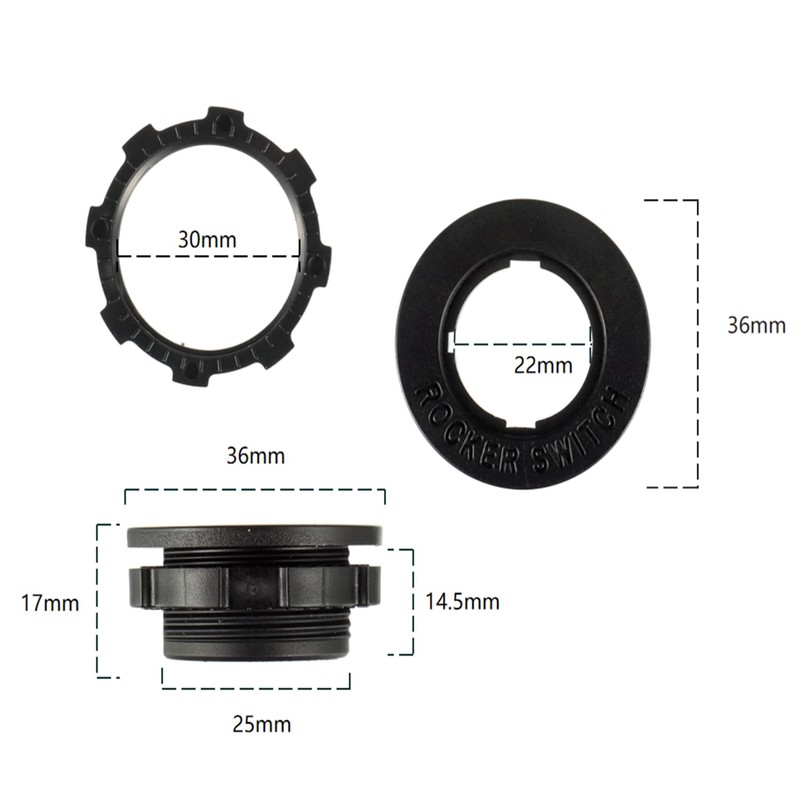HUAREW Blue LED Lighting Round Switch KCD1-8 12V 20A Waterproof