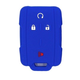 Key Fob Cover for Chevy GMC: 4 Buttons Key Fob Case Fit for Chevy Colorado Silverado 4500HD 5500HD 6500HD 2500 3500 GMC Canyon Canyon Denali Sierra Denali 2014-2023丨Remote Protector 13577770 (Blue)