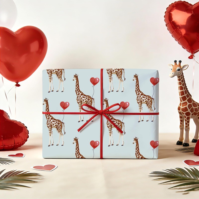 WRAPAHOLIC Giraffe Wrapping Paper Roll - Mini Roll - 17