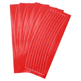 HARFINGTON 40pcs Reflective Wheel Strips 0.4"x8.3" Night Reflective Safety Stripe Decals Outdoor Bicycle Adhesive Reflector Stickers for Vehicles Trailers Trucks Bike Cars Signs, Red