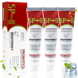 VLUVLA 3pcs SP-8 Probiotic Toothpaste 120g, Ultra Whitening & Deep Cleaning Oral Care, Probiotic Toothpaste for Fresh Breath & Healthy Gums, Gentle Daily Formula