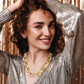 Chunky Necklace for Women Gold Cuban Link Chain Chunky Choker Punk Statement Necklace Hip-hop Jewelry Gifts