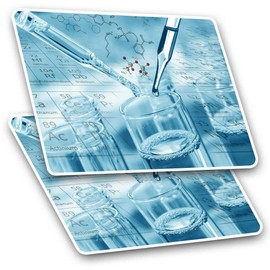 Rectangle Stickers (Set of 2) 10cm - Chemical Lab Experiment Science Fun Decals for Laptops,Tablets,Luggage,Scrap Booking,Fridges, 21330