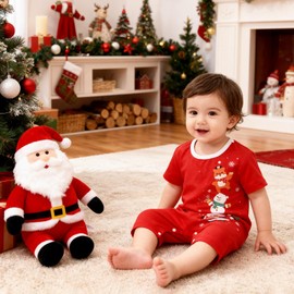 Moerstar Santa Christmas Costume, Baby Costume, Cosplay, Kids, Good Texture, Boys, Girls, Romper, Coverall, Santa Claus, Costume, Kigurumi, Cosplay, Popular, Baby Clothing, Newborn, Holy Eve